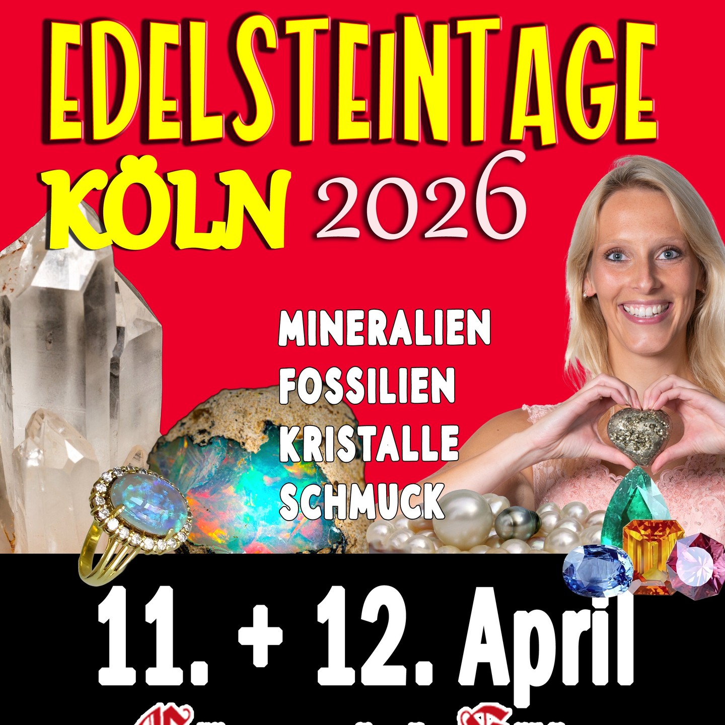 ✨ Edelsteintage Köln ✨

Die Vorfreude steigt! 💎
Am 11. & 12.04.2026 verwandelt sich der Gürzenich in Köln in ein funkelndes Paradies für alle, die Mineralien, Edelsteine, Fossilien und besonderen Schmuck lieben. 

Entdecke einzigartige Fundstücke, lass dich inspirieren und genieße ein Wochenende voller Glanz & Naturwunder! ✨

💥 **Wieder mit dabei: das beliebte Geoden-Knacken!**
Beim letzten Mal heiß begehrt – jetzt könnt ihr erneut selbst Hand anlegen und eure eigene **Geode öffnen**. Jede ist ein echtes Naturwunder und voller funkelnder Überraschungen! 🪨✨

👫 Kinder bis 14 Jahre haben in Begleitung eines Erwachsenen freien Eintritt

#Edelsteintage #Köln #Gürzenich #Edelsteine #Mineralien #Fossilien #Schmuck #Familienevent #Geodenknacken #crystalevents guerzenichkoeln